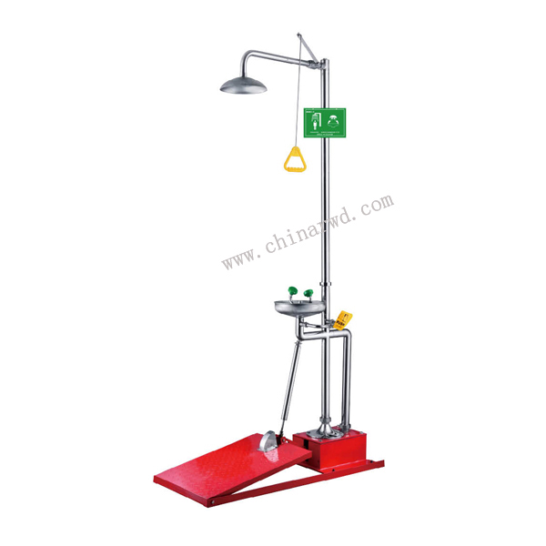 脚踏排空式紧急冲淋洗眼器WJH0458